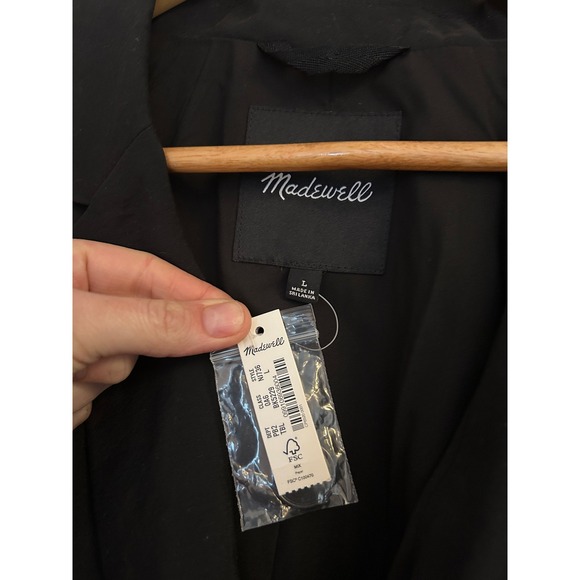 Madewell The Relaxed Oversized Blazer In Softdrape True Black Large - Picture 10 of 13